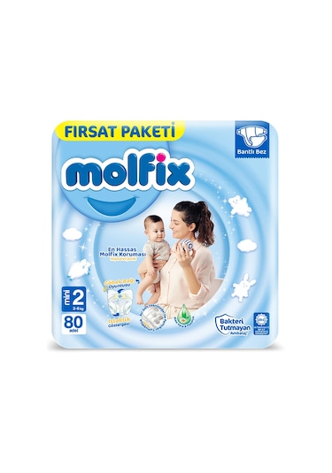 Molfix Bebek Bezi 2 Numara Mini Fırsat Paketi 80 Adet