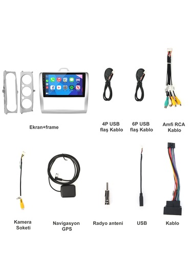 Ford Focus 2006-2011 Yıl 1gb Ram 16gb Rom Carplay Navigasyon