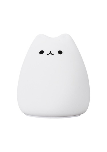 Tenfowee Kedi Şekilli Silikon Gece Lambası - 7 Renkli Stroboskop Işığı, G&uuml Venli Malzeme, Yatak Odası Dekorasyonu Hediye Beyaz