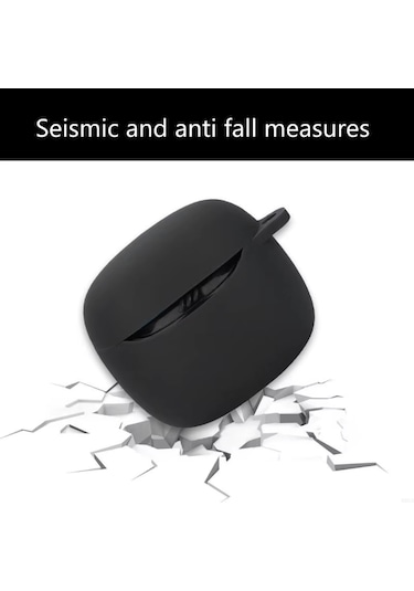 Jbl Tune Flex 2 Uyumlu Mat Silikon Kapak Kılıf+kanca Siyah