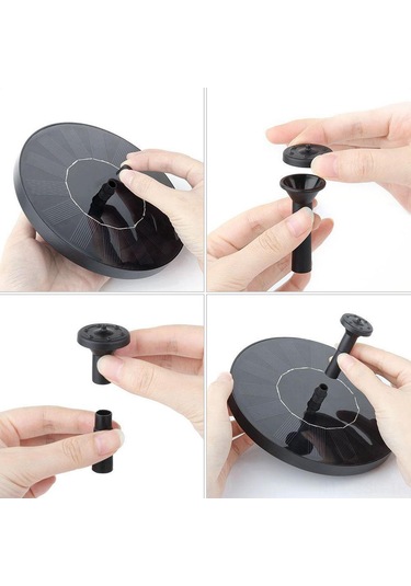 Springsun Garten Güneş Enerjili Fıskiye Pompa, Tıkanıklık Önleyici Ve Çift Filtreli, Akış Kontrollü, 65cm Maksimum Yükseklik