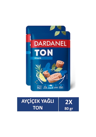 Dardanel Ayçiçek Yağlı Ton Balığı Poşet 80 Gr X 2 Adet