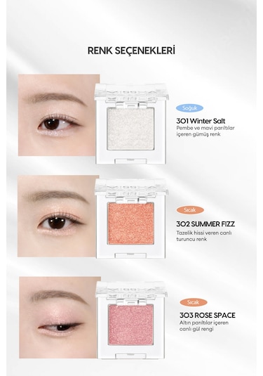 Missha Kalıcı Topaklanma Yapmayan Simli Tekli Far Modern Shadow Glitter 303 Rose Space