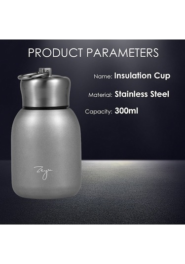 Çocuklar İçin 300ml Paslanmaz Çelik Vakumlu Mat Su Termosu - Askılı Kapak Diğer Diğer