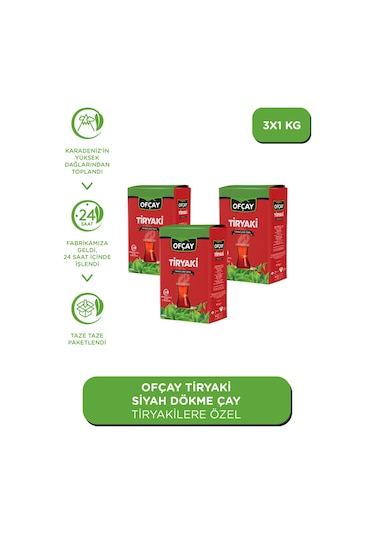 Ofçay Tiryakisine Siyah Dökme Çay 3 x 1 KG