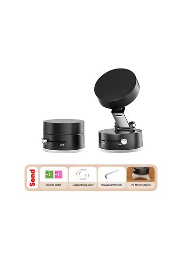 Mini Çift Taraflı Vakumlu Manyetik Araç Telefon Tutucu Çok Gri Siyah