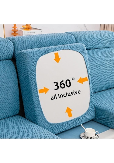 Koyu Gri Jakarlı Her Şey Dahil Kalın Kanepe Koltuk Minderi Örtüsü Oturma Odası Mobilya İçin Kanepe Şezlong Koltuk Örtüsü 56858648