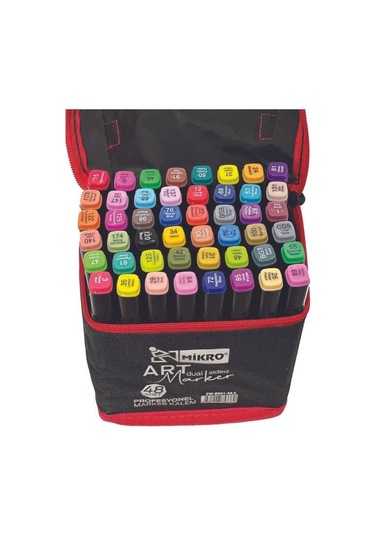 Mikro Zw-8001-48 Art Çift Tarafli Marker Çantalı Zw8001-48s Çok Renkli