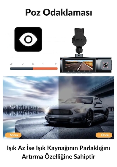 Weariftpro K17 Ultra Hd 4k Wifi Ve App Kontrollü Çift Araç Kamera