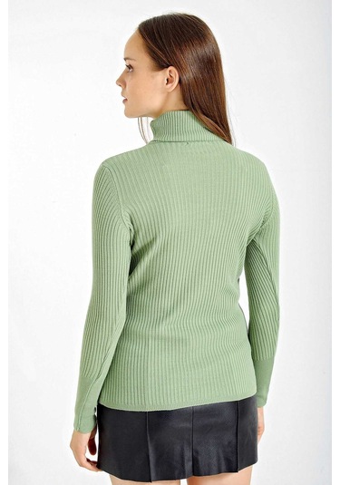 Gabria Fitilli Balıkçı Yaka Kazak Mint