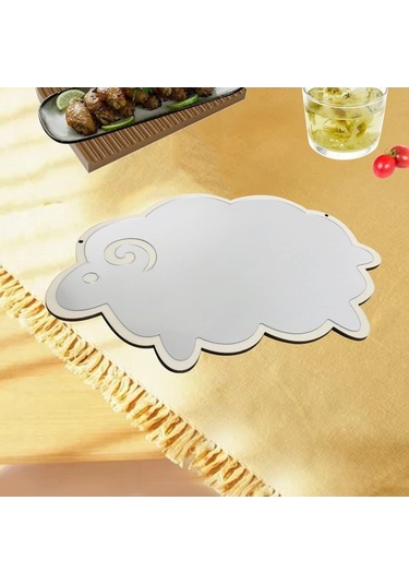 Pazly Vintage Suntek Oymalı Koyun İskandinav Duvar Dekoratif Akrilik Dz Diğer