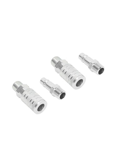 Symbee 1/2 İnç Npt Akışlı Pnömatik Hortum Bağlantısı 4 Adet - 300psı Hızlı Takma Çıkarma Erkek Dişi Konnektör Seti