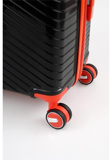 Ççs 5239 Polipropilen Orta Boy Valiz Siyah-turuncu Siyah - Turuncu