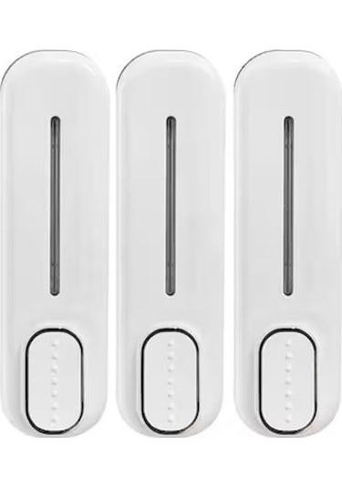 3 Adet Duvara Monte Edilebilir Banyo 350ml Sabunluk Basmalı Model