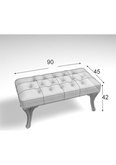 Kapitoneli Bench Puf Kahverengi