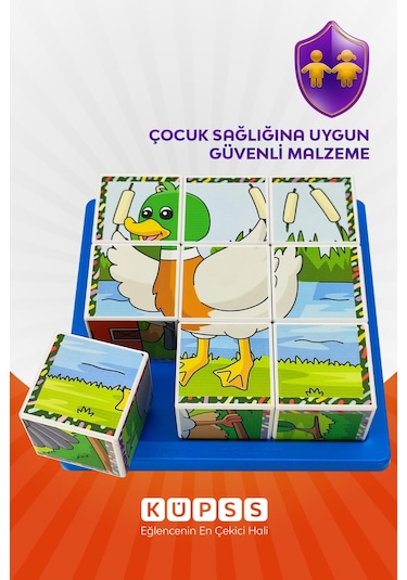 6 Farklı Uçan Hayvanlar Eğitici 3d Küp Puzzle 3 4 5 6 Yaş