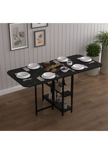 Metal Ayaklı Katlanır Mutfak Masası Km-31 Royal Mermer Royal Mermer