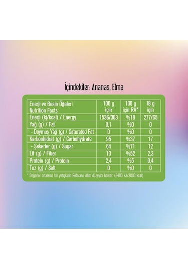 Freeze Fresh Dondurularak Kurutulmuş Ananas - Elma Mix 18 Gr. 15 G