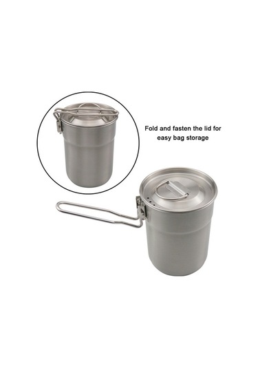 Tongxida 1l Gümüş Yiyecek Dereceli Paslanmaz Çelik Katlanabilir Kamp Bardağı, Dış Mekan Kahve/su Bardağı Gümüş
