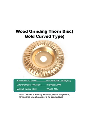 Padalink Ahşap Taşlama Aracı - Altın Eğri Yüzeyli Karbon Çelik Zımpara Diski - 100mm Köşe Fırçası İçin Gümüş