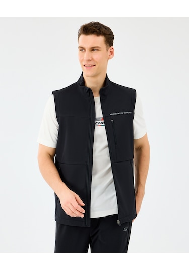 Skechers M Fitted Turtle Neck Softshell Vest Erkek Siyah Yelek S2520220-3817