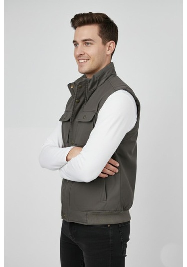 Erkek Kışlık İçi Peluş Spor Avcı Yelek 4101 Bgl-st04910 VİZON