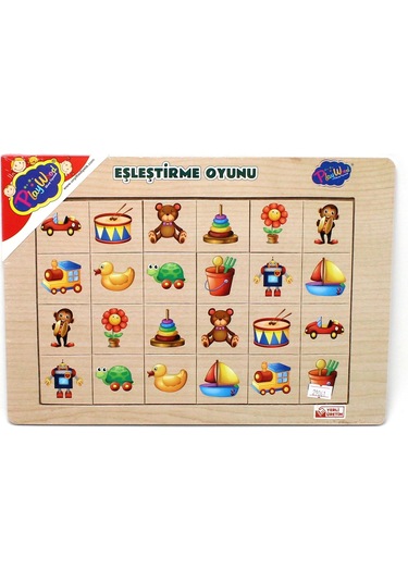 Playwood Ahşap Eğitici 4 Çeşit Eşleştirme Hayvanlar/Oyuncaklar/Ta