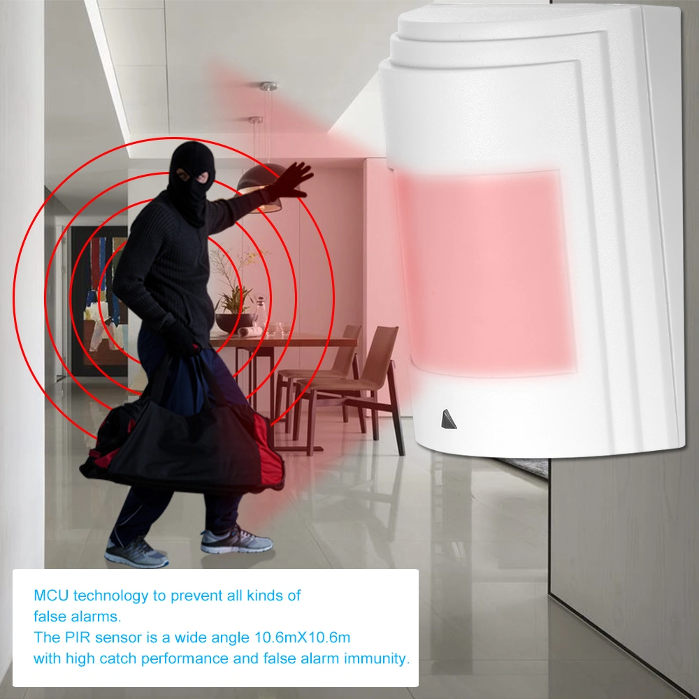 Hangfox Kablolu Geniş Açı Pır Hareket Sensörü - Giriş Engeli Dedektörü, 110 Açı, 12m Mesafe, Zh-476 Modeli Beyaz