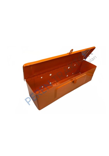 Peren Traktör Büyük Turuncu Metal Takım Kutusu Kilitsiz