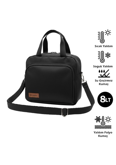 Microcase Çift Kişilik Termal Günlük Kamp Piknik İçin Yemek İçecek Taşıma Çantası 8 Lt Al5429 Siyah