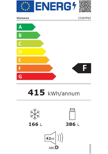 Siemens CI36TP02 552 LT No-Frost Ankastre Buzdolabı