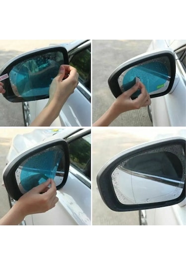 Zmc Bilişim 4 Parça Yan Aynalar Ve Yan Camlar İçin Araç Ayna Yağmur Kaydırıcı Ve Cam Buğu Önleyici Film Seti