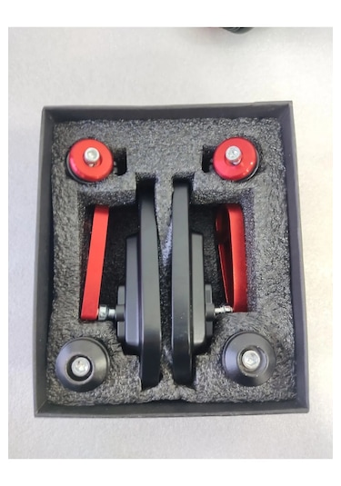 Motosiklet Katlanabilir Gidon Ayna Universal Ayarlanabilir Red