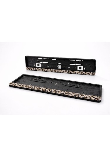Leopar Desenli Taşlı Plakalık 2 Li Premium Set