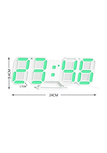 Vkemall Dijital Led Duvar/sandık Saati, Usb Ve Pil Beslemeli, 3d立体 Tasarım, Beyaz Işık, Abs Malzeme