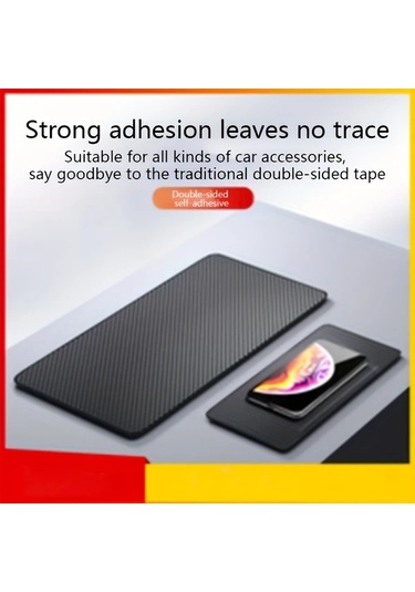 Sunshine011 Kaymaz Silikon Araç Telefon & Tablet Tutucu - Izgara Desenli, Isıya Dayanıklı, Konsol Koruyucu, Siyah