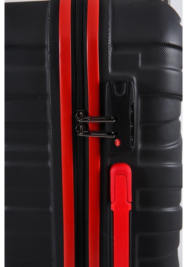 Ççs Nc-092 Abs Orta Boy Valiz Siyah-kırmızı Siyah - Kırmızı