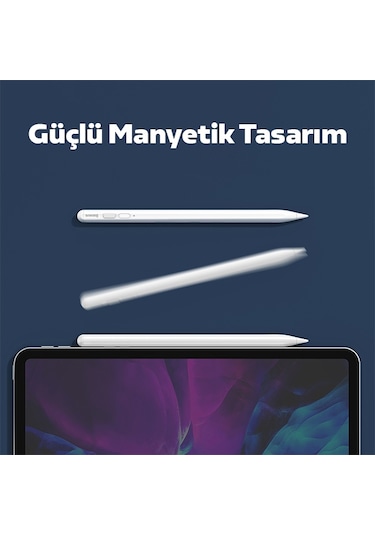 Baseus Anti Misoperation Kapasitif Stylus Tablet Telefon Dokunmatik Kalem Beyaz