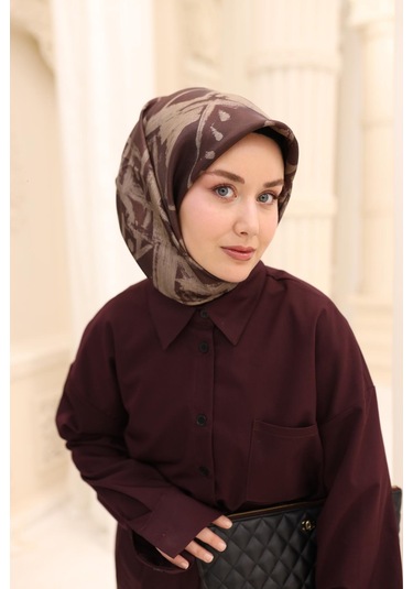 Silk Home Twill İpek Eşarp 11462-07 Kahverengi, Vizon