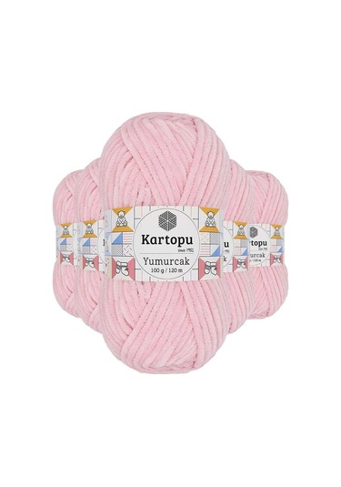 Yumurcak Kadife El Örgü İpi Bebe Pembe K768 5 Adet