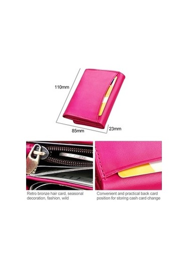2031 Antimanyetik Rfıd Çok Fonksiyonlu Kadın Kilit Toka Kart Yuvaları İle Büyük Kapasiteli El Cüzdanı Mor Mor