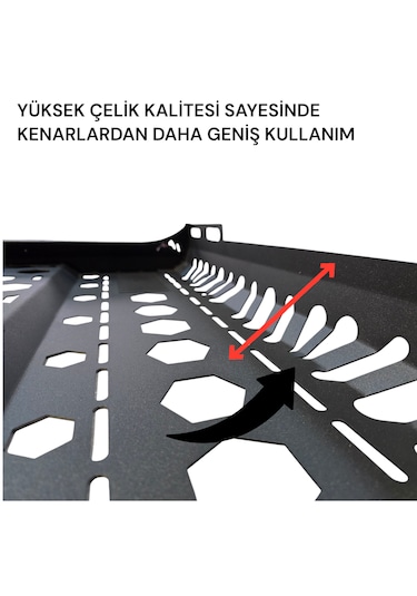 Dacia Duster Özel Üretim Tavan Sepeti 100x120cm Ebat Komple Çelik