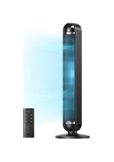 DREO Cruiser TF611S Kule Tipi Vantilatör, WiFi Kontrollü, Alexa Uyumlu, 25dB Sessiz Fan, 9 Hızlı, 90° Salınımlı, Kumandalı Siyah