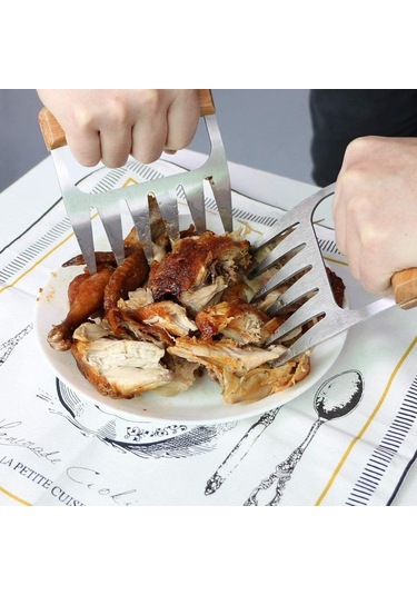 Kosona 2 Adet Çelik Ahşap Multifonksiyon Et Parçalayıcı - Şişme, Kesme, Şişe Açma İşleviyle Ev, Kamp, Piknik İçin Çok Renkli