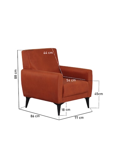 Kilim Mobilya Dove Yüksek Ayaklı Berjer Turuncu