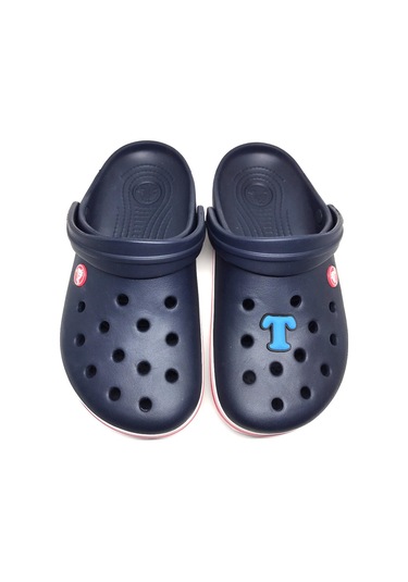 Crocs Terlik Süsü & Renkli Aksesuar Harf Jibbitz Mavi Simli