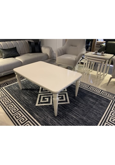 Akset Orta Sehpa Lüx Krem Gümüş