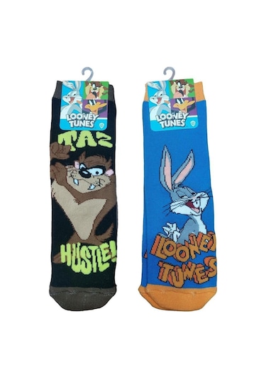 2'li Looney Tunes Tabanı Kaydırmaz Kışlık Havlu Çocuk Çorap-çok Renkli Çok Renkli