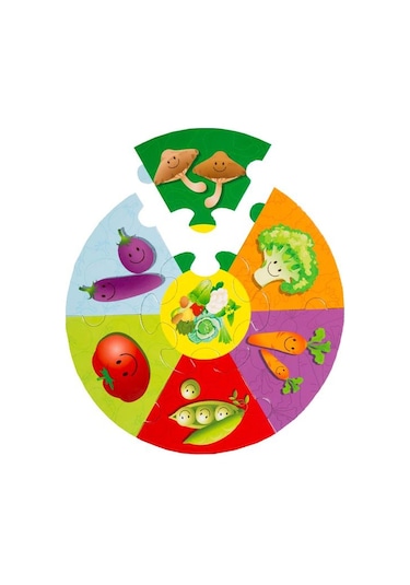 +2 Yaş Yuvarlak Puzzle Sebzeler (Eolo Yayınları)