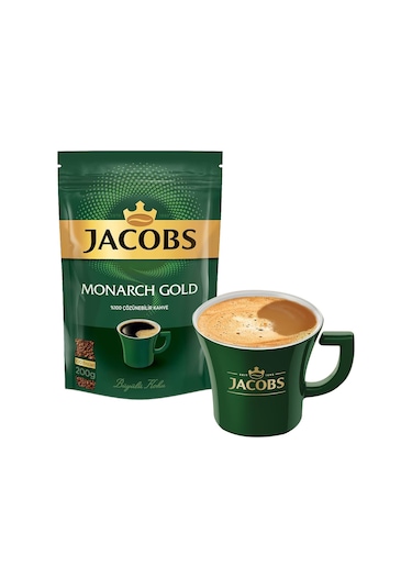 Jacobs Monarch Gold 200 Gr İkonik Jacobs Fincanlı Set X 4 Adet Çözünebilir